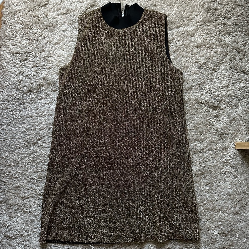 Gold glitter turtleneck dress from ZARA